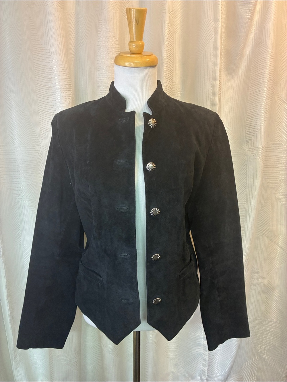 Women's Cripple Creek Black Suede Stand-Collar Blazer Jacket